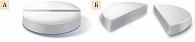 Рис. 2. Увеличение площади поверхности таблетки (А) при ее разделении на две части (Б)