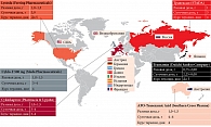 Рис. 3. Разовые, суточные дозы и длительность приема ТК при АМК в разных странах мира