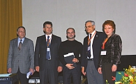 Лауреат II премии конкурса молодых ученых к.м.н. Д.Н. Фиев (в центре) и члены жюри